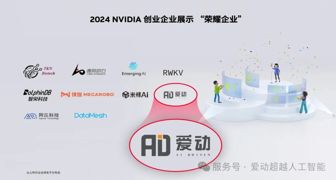 爱动入选2024 NVIDIA创业企业展示 “荣耀企业”！
