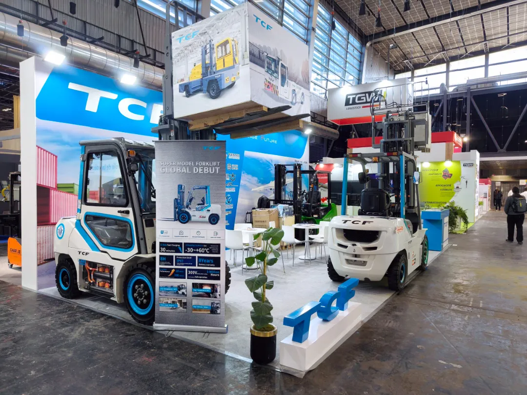 TCF换电叉车亮相法国物流展，助力欧洲市场物流绿色升级！